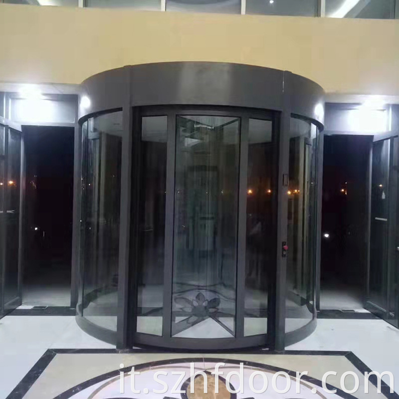 Hotel rotating automatic glass doors